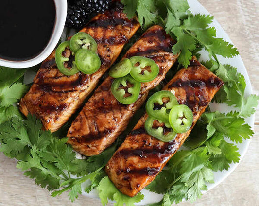 Blackberry Jalapeno Grilled Salmon