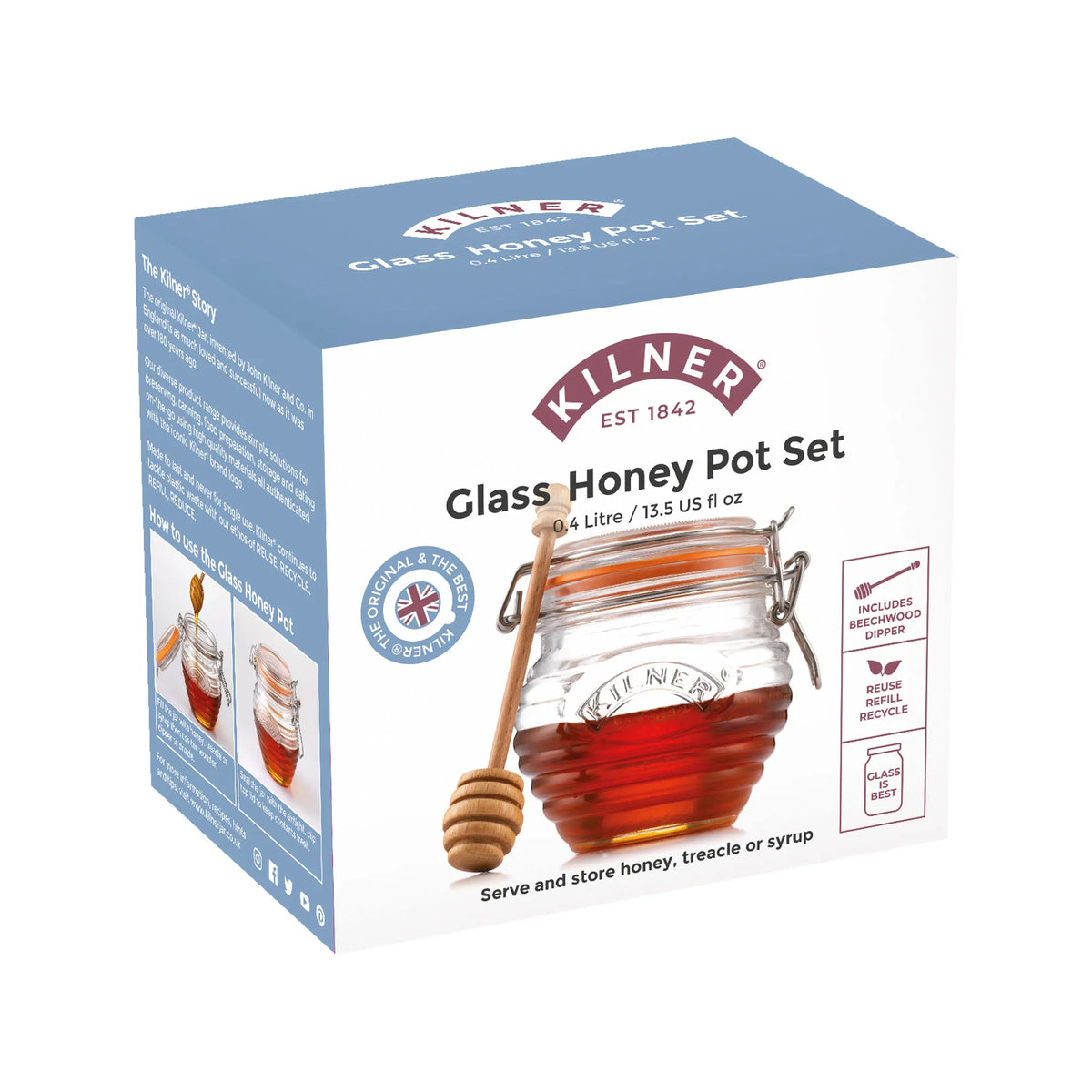 Kilner Glass Honey Pot and Dipper Set