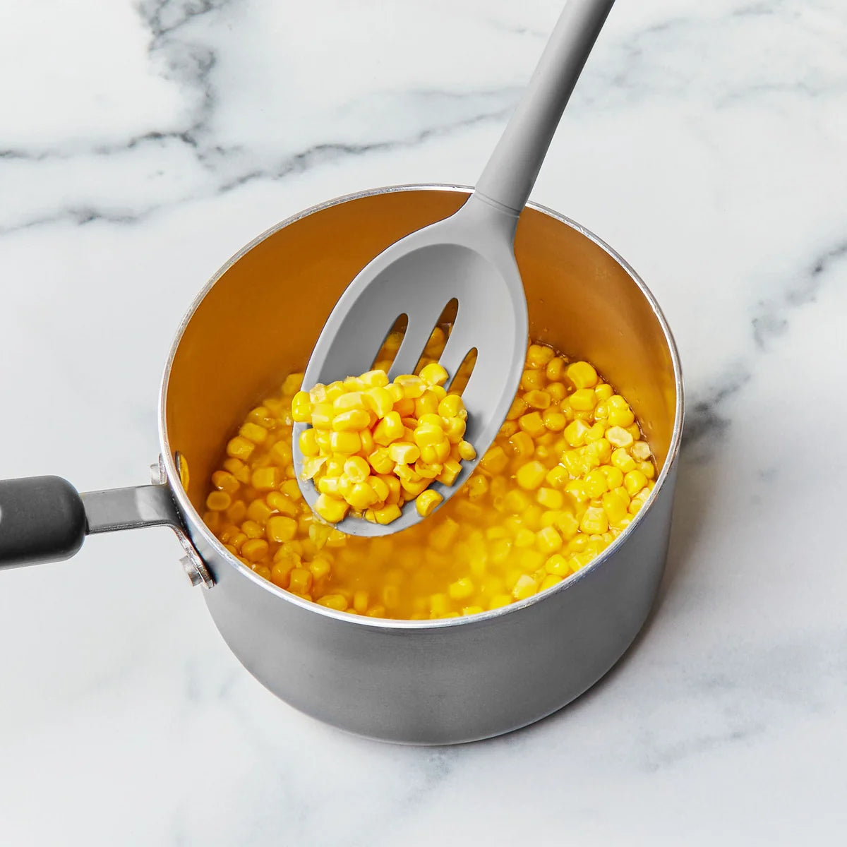 Tovolo Flex-Core Deep Slotted Spoon - Oyster Grey
