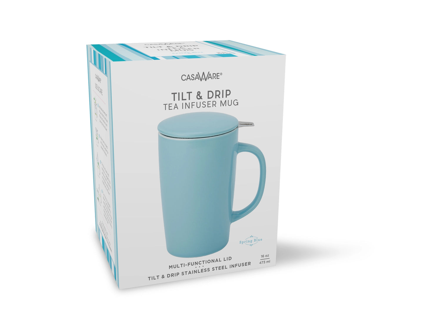 CasaWare Tea Infuser Mug 16oz Pastel Series - Blue
