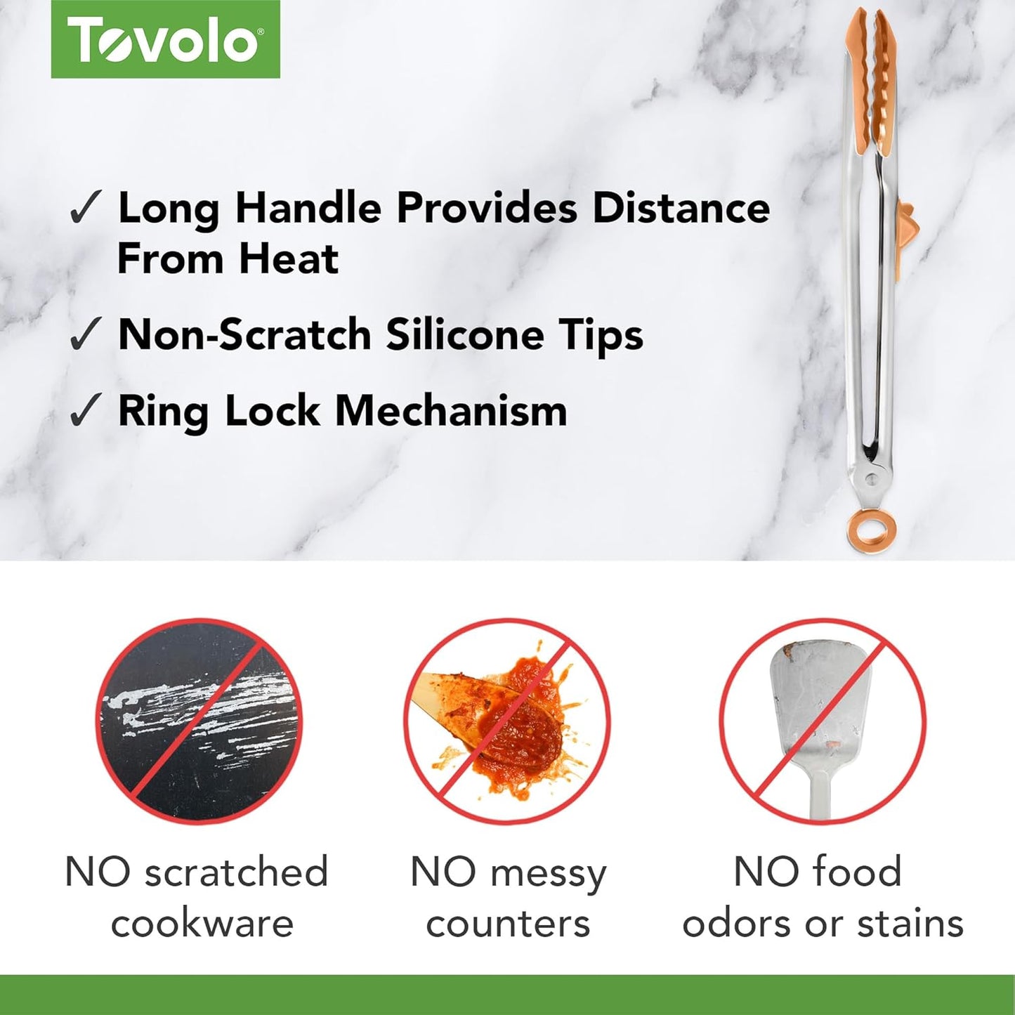Tovolo - Tip Top Tongs - Apricot