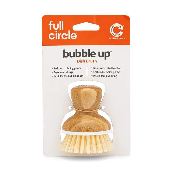 Full Circle Bubble Up Dish Brush - White