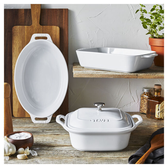 Staub Stoneware 4-pc, Mixed Baking Dish Set, White