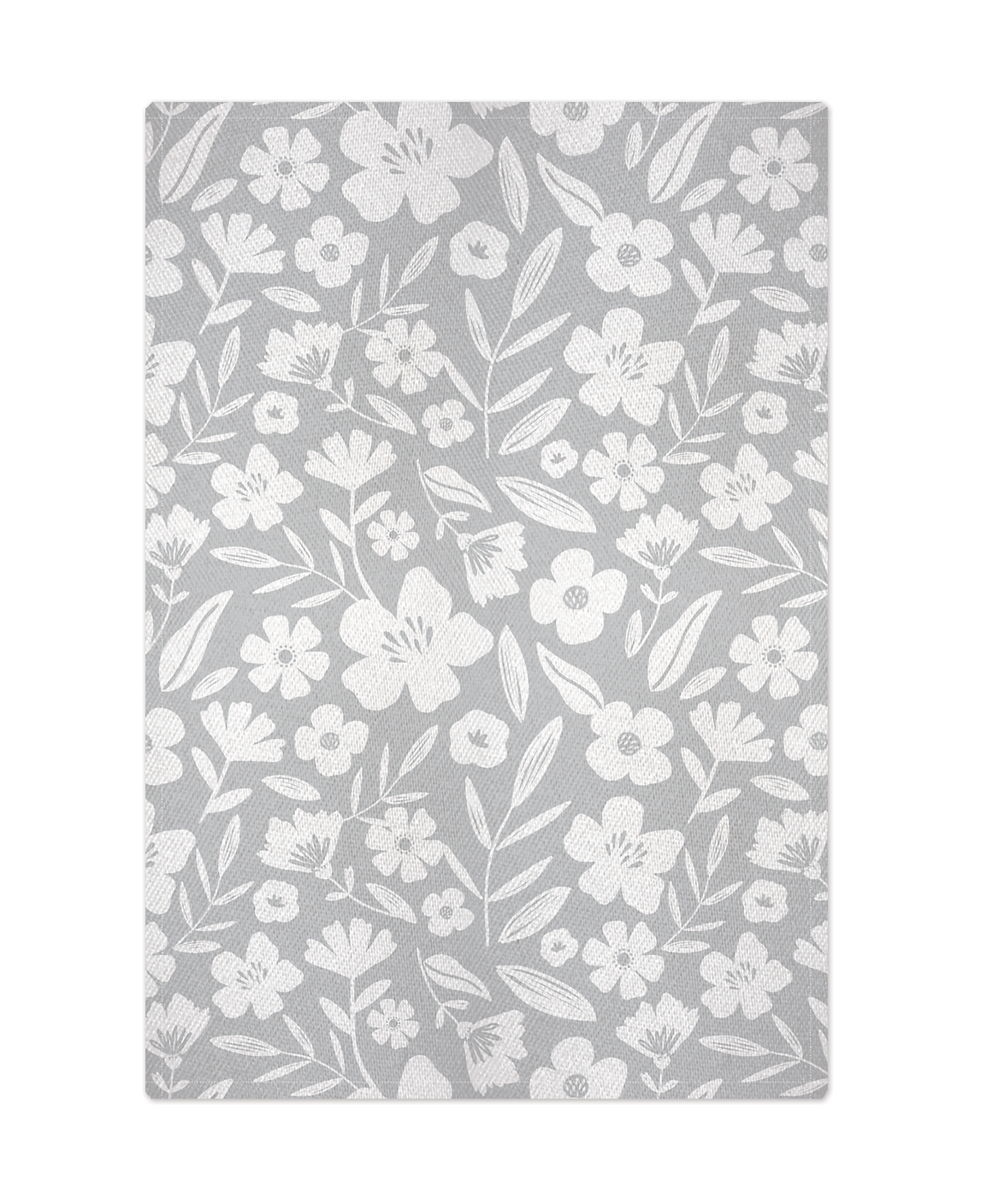 Mu Kitchen Gray Floral Jacquard Woven Towel