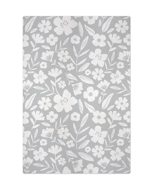 Mu Kitchen Gray Floral Jacquard Woven Towel