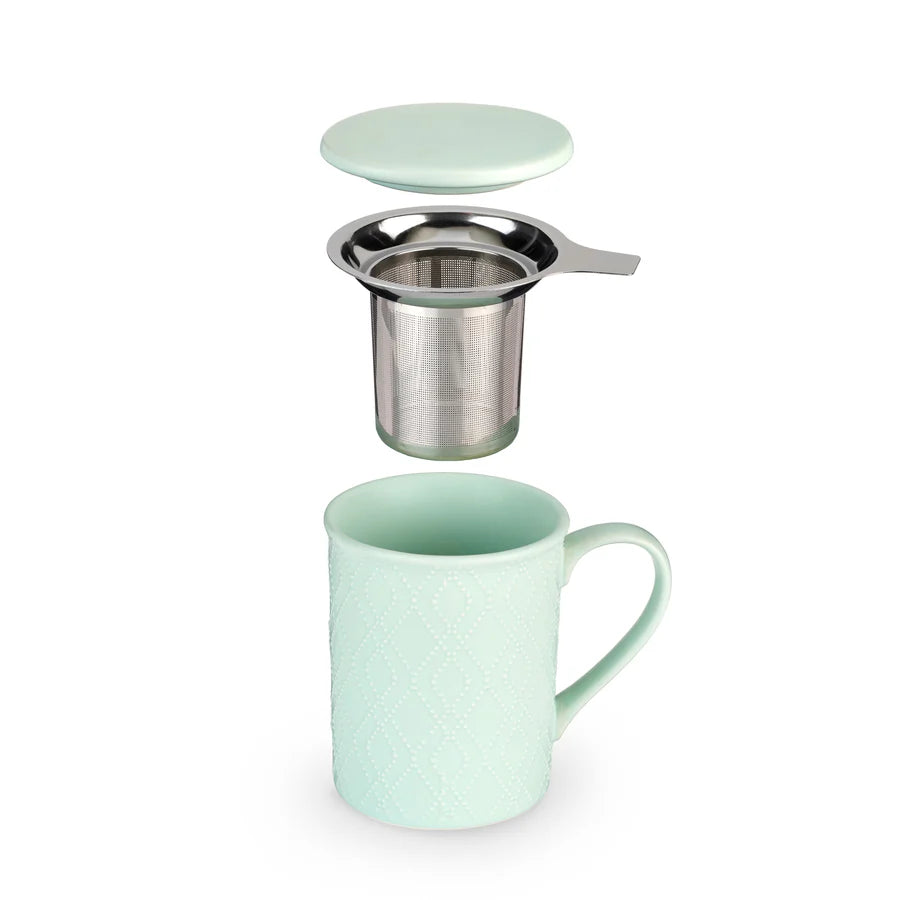 Annette Souk Mint Ceramic Tea Mug & Infuser