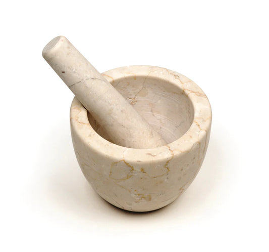 RSVP Int'l Beige Marble Mortar & Pestle