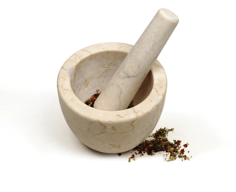RSVP Int'l Beige Marble Mortar & Pestle