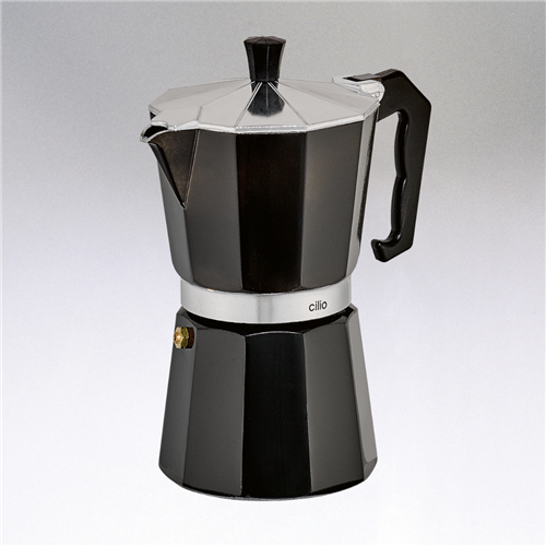 Frieling Classic Espresso Moka Pot, Black, 6 cup