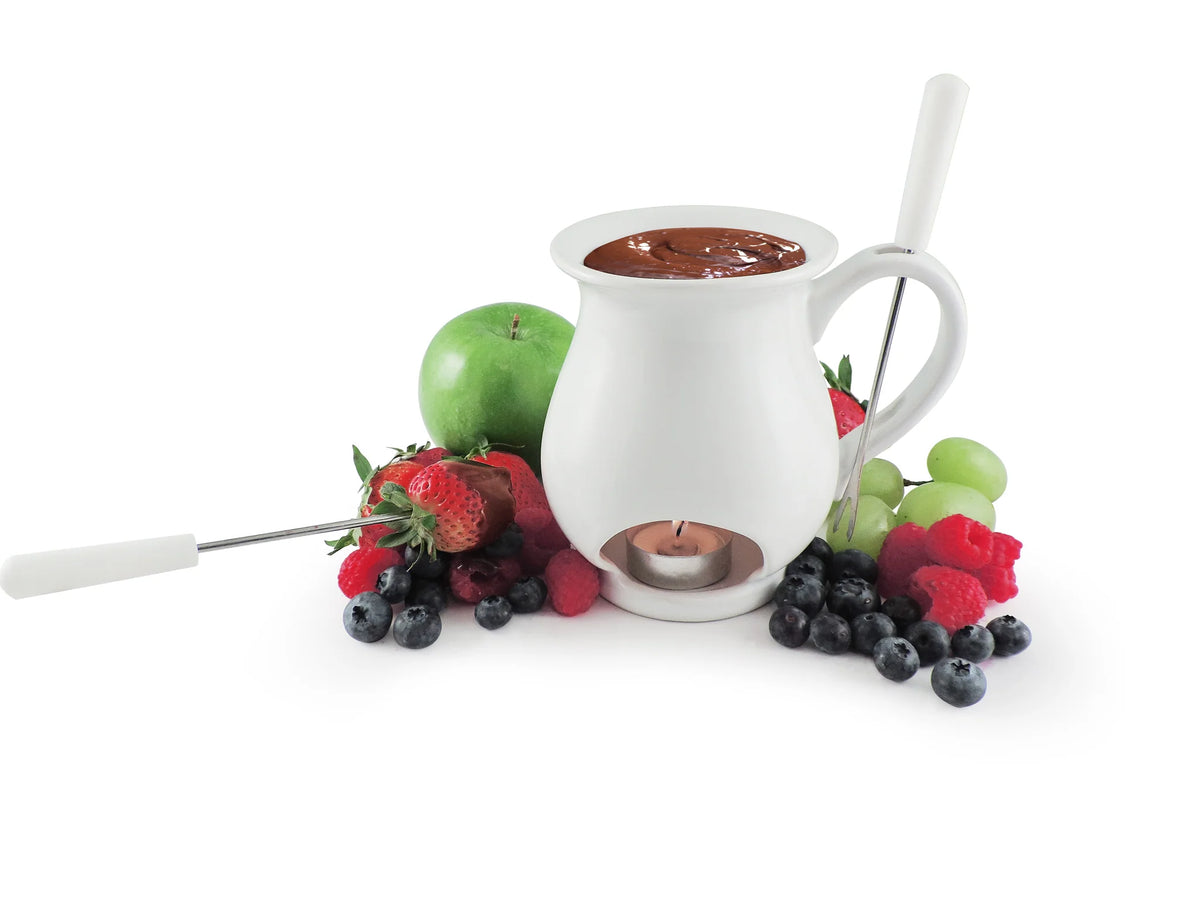 Swissmar 4-Piece Chocolate Fondue Set | Indulge White