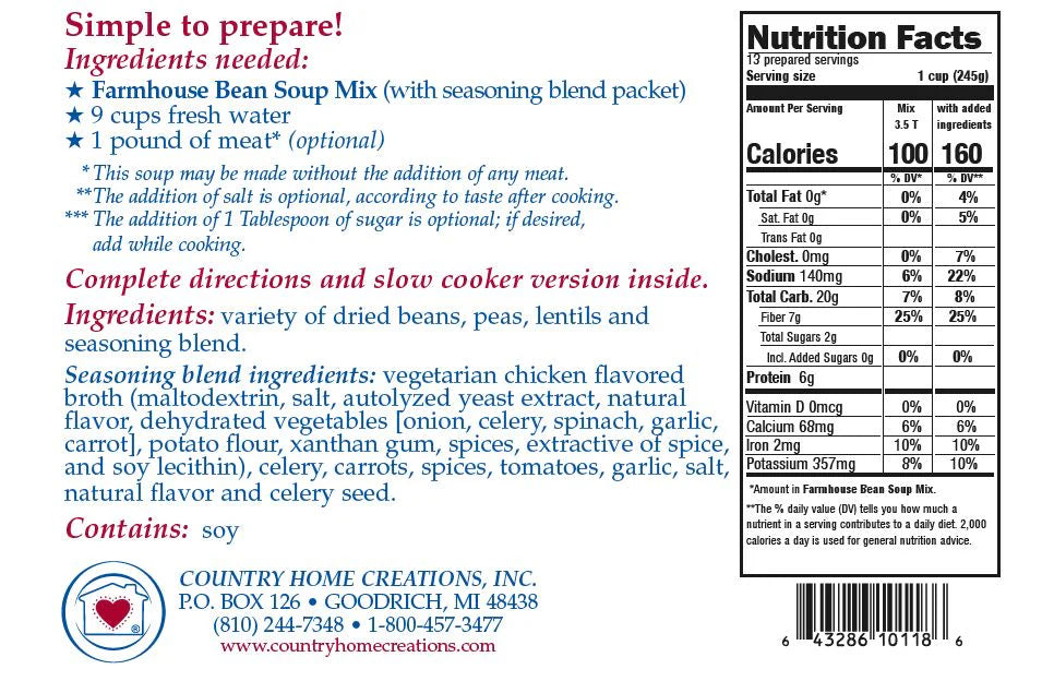 Country Home Creations Farmhouse Bean Soup Mix