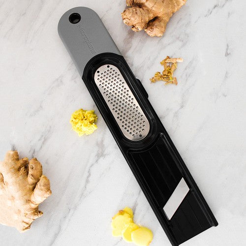 Microplane 3-in-1 Ginger Grater Tool - Black and Grey