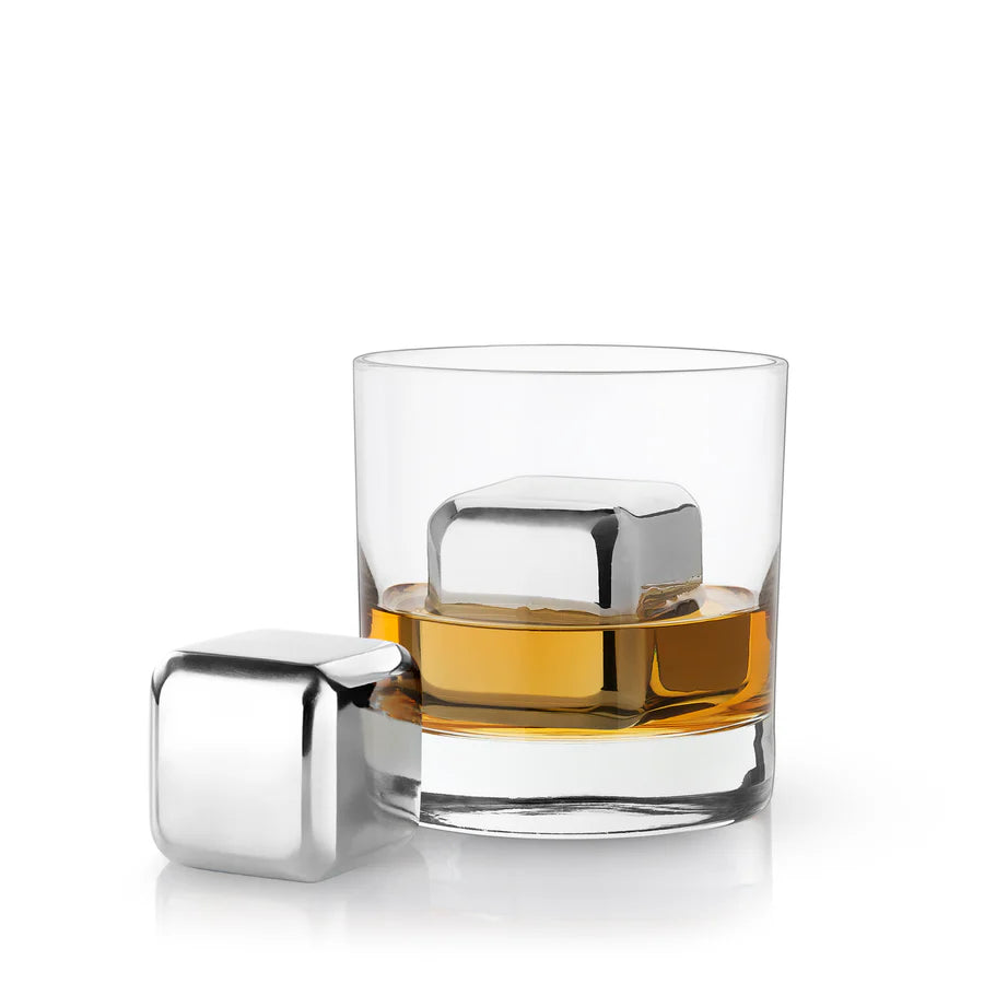 VISKI Glacier Rocks Large Cubes in Stainless Steel, Set of 2
