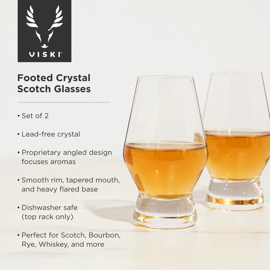 Heavy Base Crystal Whiskey Tasting Glasses, Set of 2