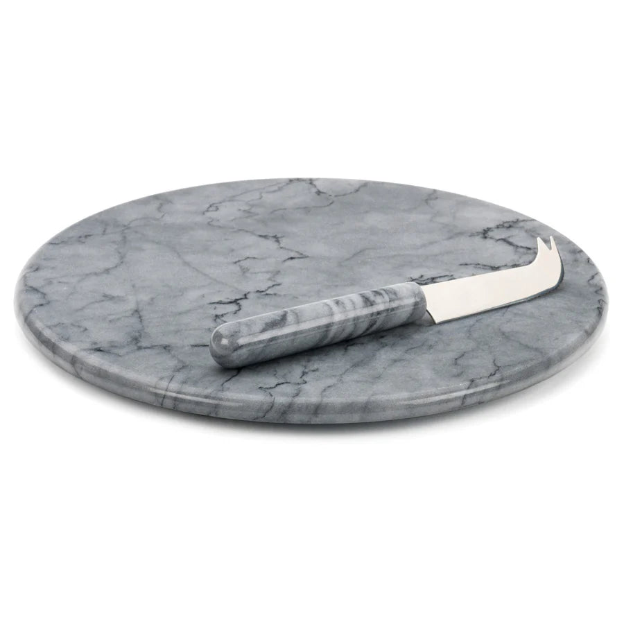 RSVP Int'l Grey Marble Cheese Board w/ Knife
