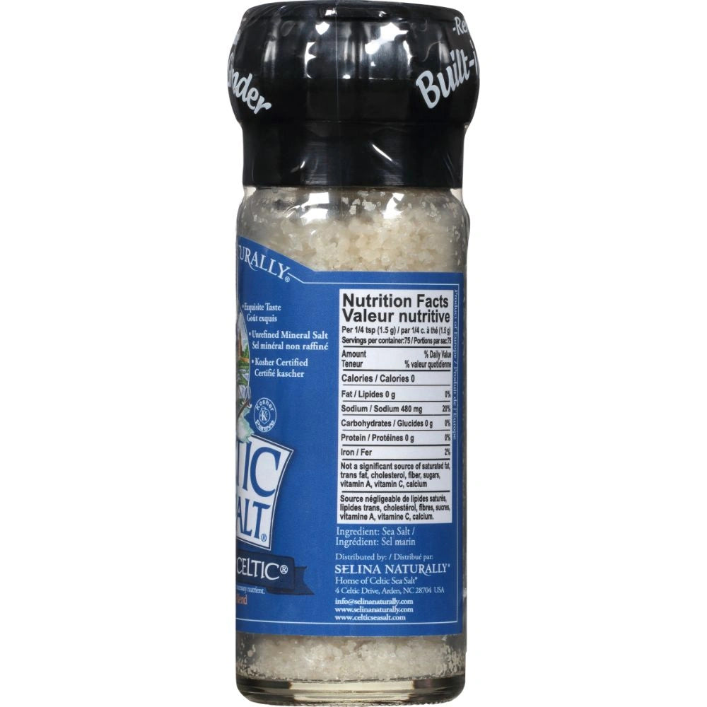 Celtic® Light Grey Sea Salt Large Grinder (3 oz) - Vital Mineral Blend