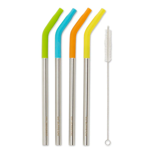 RSVP Int'l 9 in. Silicone Tipped Straw & Brush Set