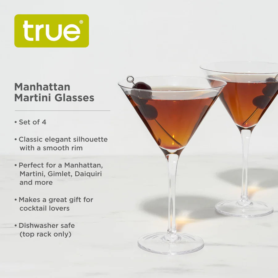 True Manhattan Martini Glasses - Set of 4