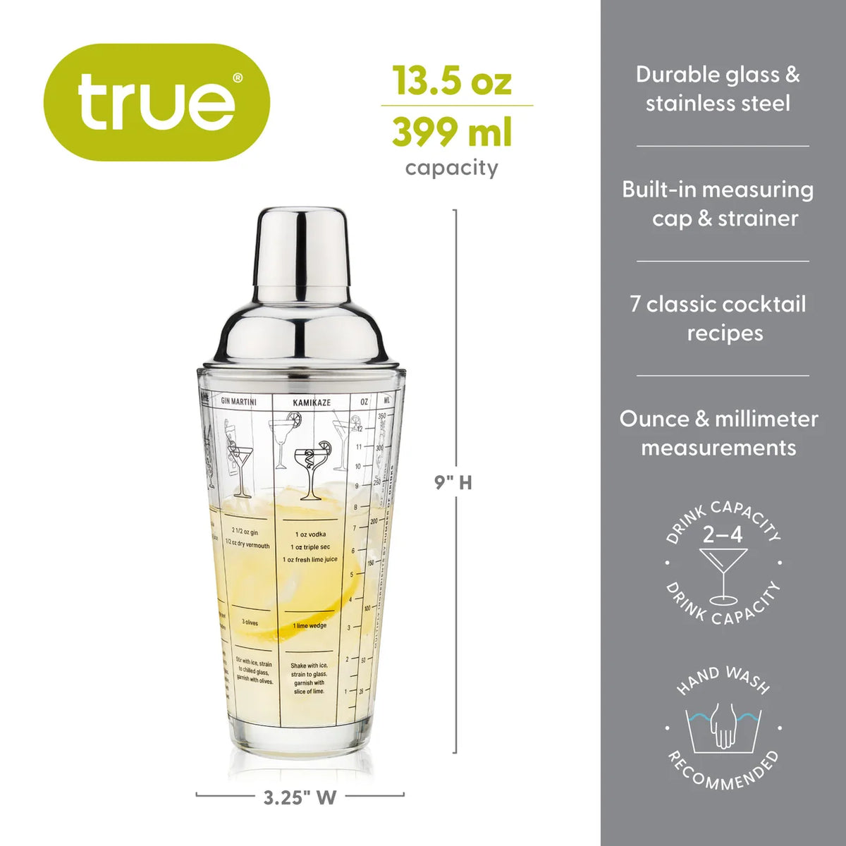 True Glass Recipe Cocktail Shaker