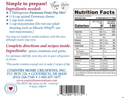 Country Home Creations Parmesan Pesto Dip Mix