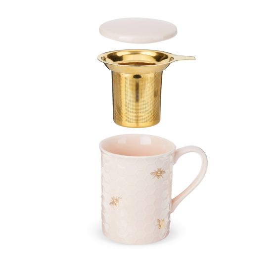Annette™ Honeycomb Ceramic Tea Mug & Infuser by Pinky Up