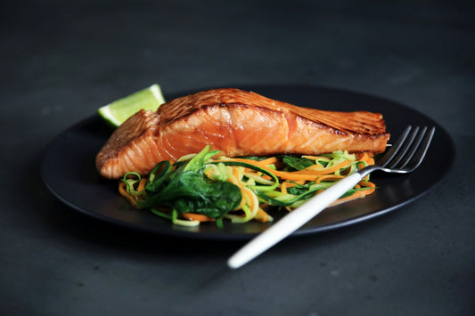 Peach and Basil Baked Salmon