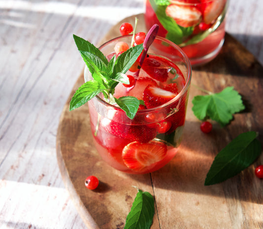 Strawberry Basil Balsamic Shrub with Gin