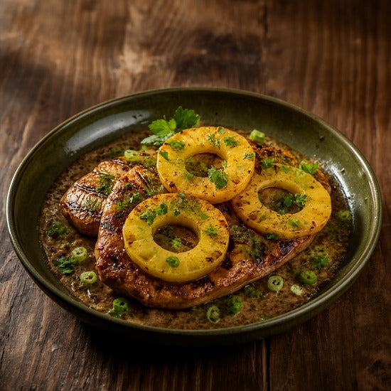 Pineapple Rum Balsamic Grilled Chicken