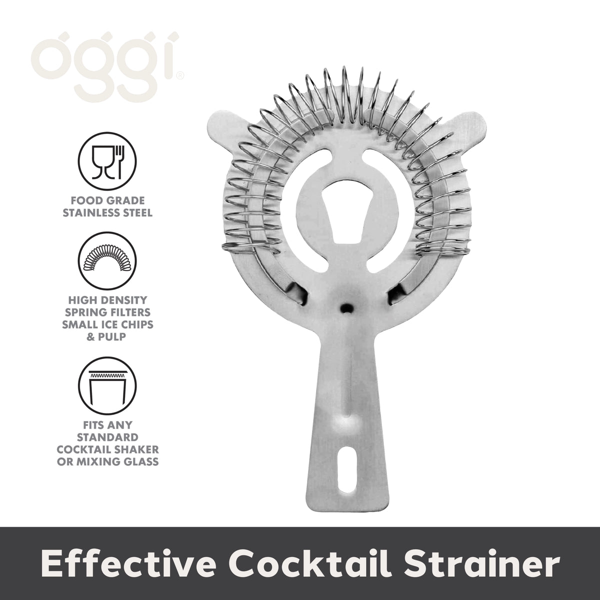 Oggi Hawthorne Cocktail Strainer