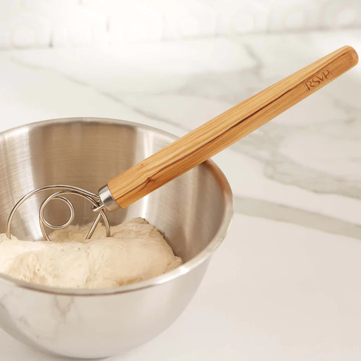 RSVP Int'l Olive Wood Swedish Dough Whisk