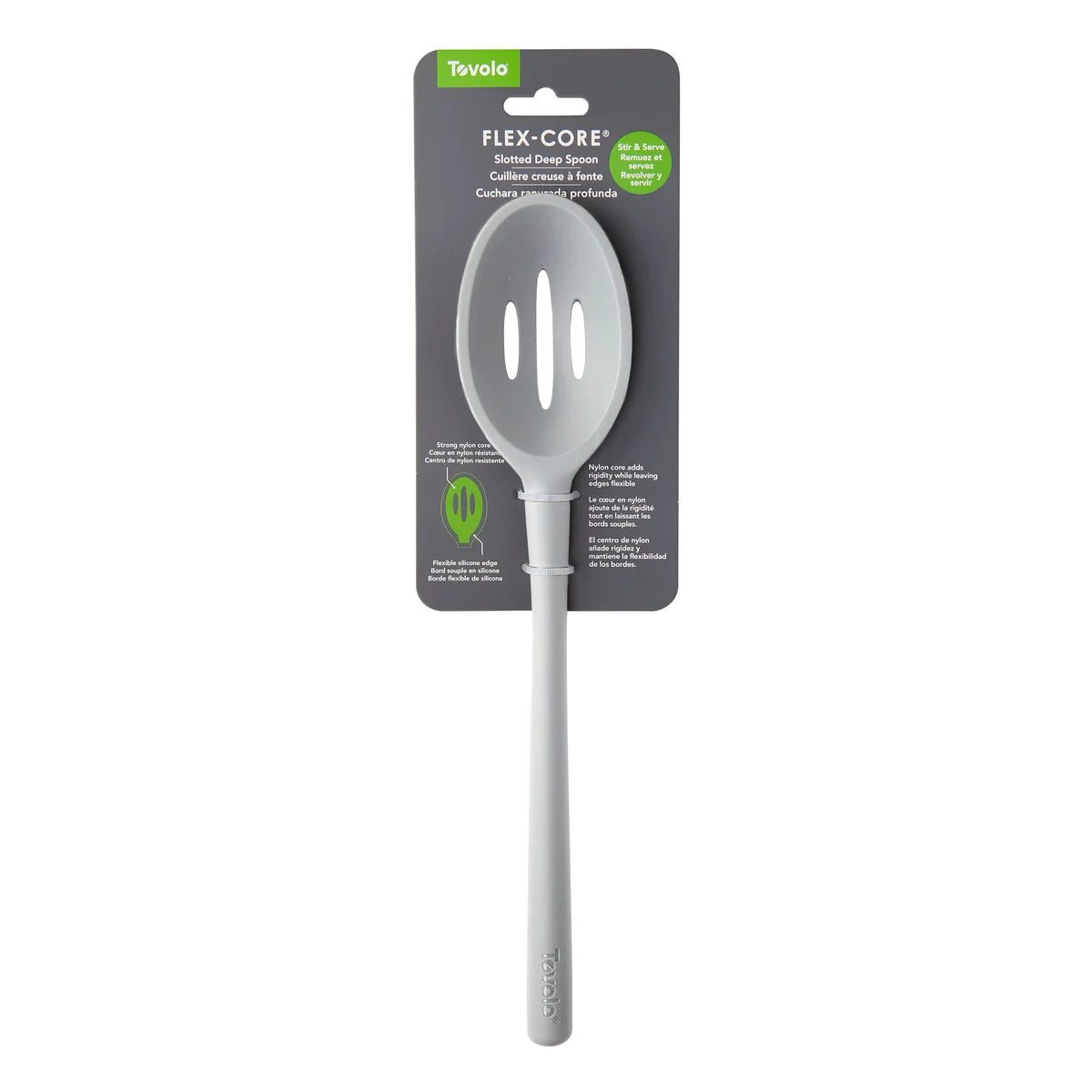 Tovolo Flex-Core Deep Slotted Spoon - Oyster Grey