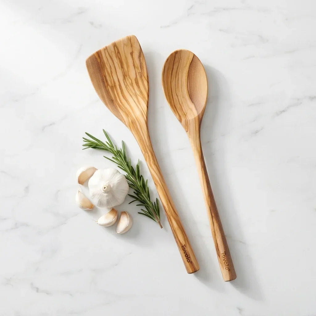 Tovolo Olivewood Spoon + Angled Turner