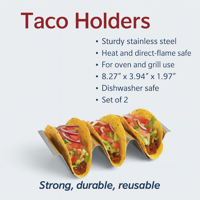 HIC Kitchen Taco Holder Stands, Set of 2
