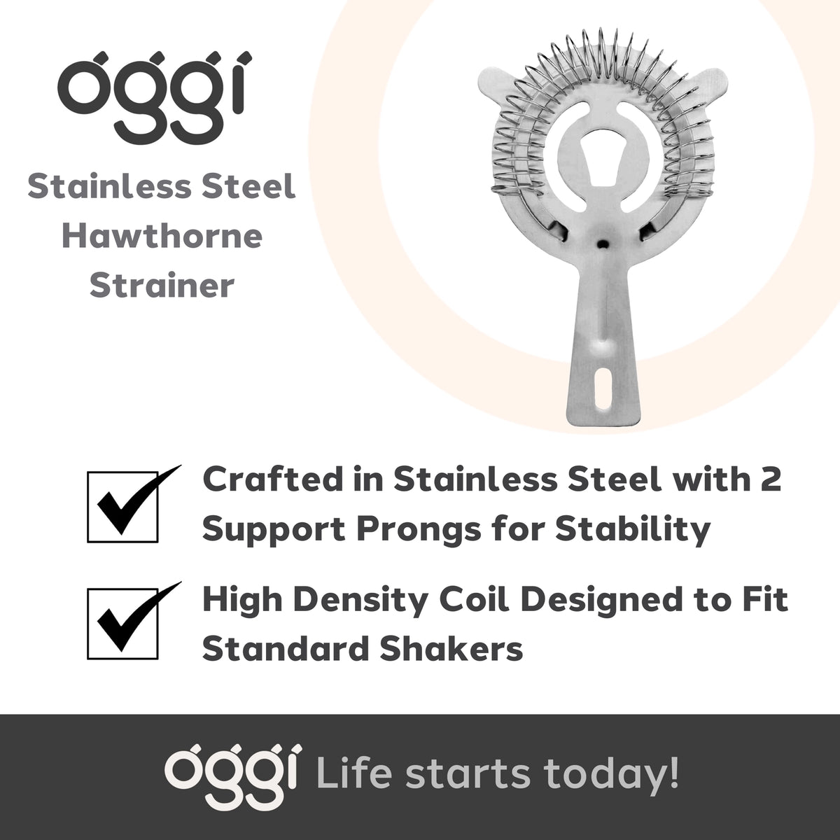 Oggi Hawthorne Cocktail Strainer