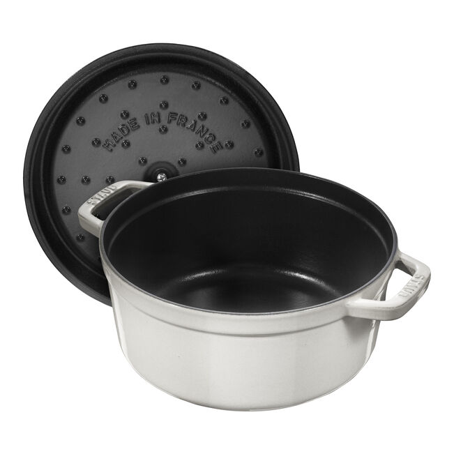 Staub 7 qt, Round, Dutch Oven, White Truffle