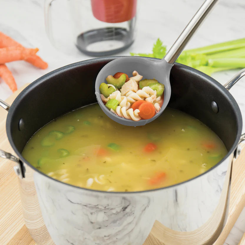 Tovolo Silicone Ladle with Stainless Steel Handle in Oyster Gray