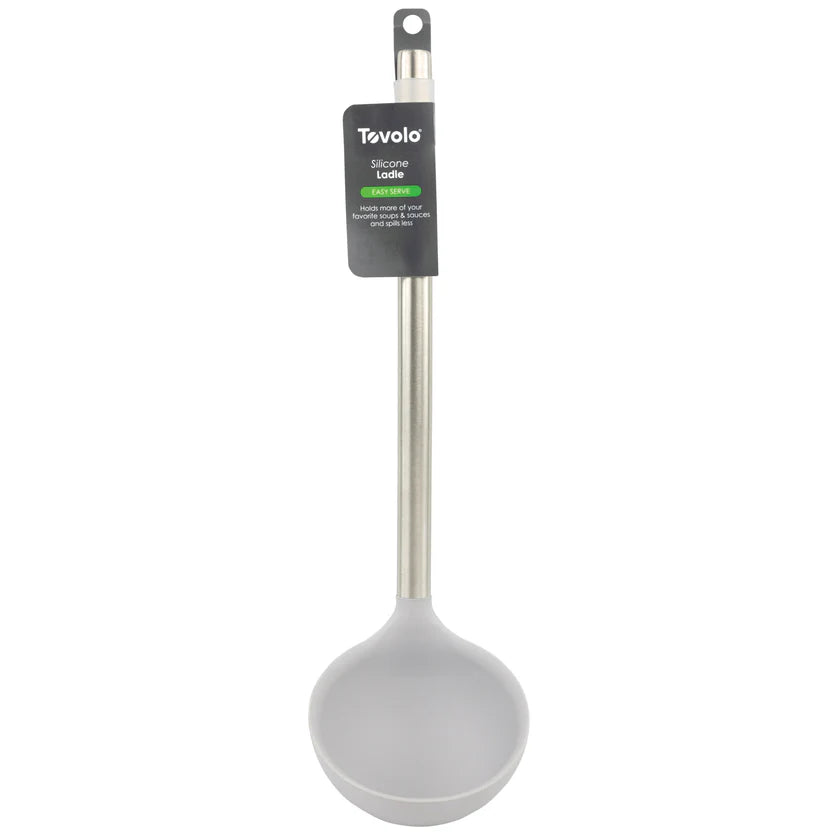 Tovolo Silicone Ladle with Stainless Steel Handle in Oyster Gray