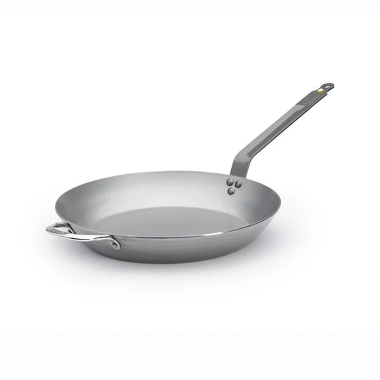 De Buyer Mineral B Carbon Steel Fry Pan w/ Helper Handle - 14"