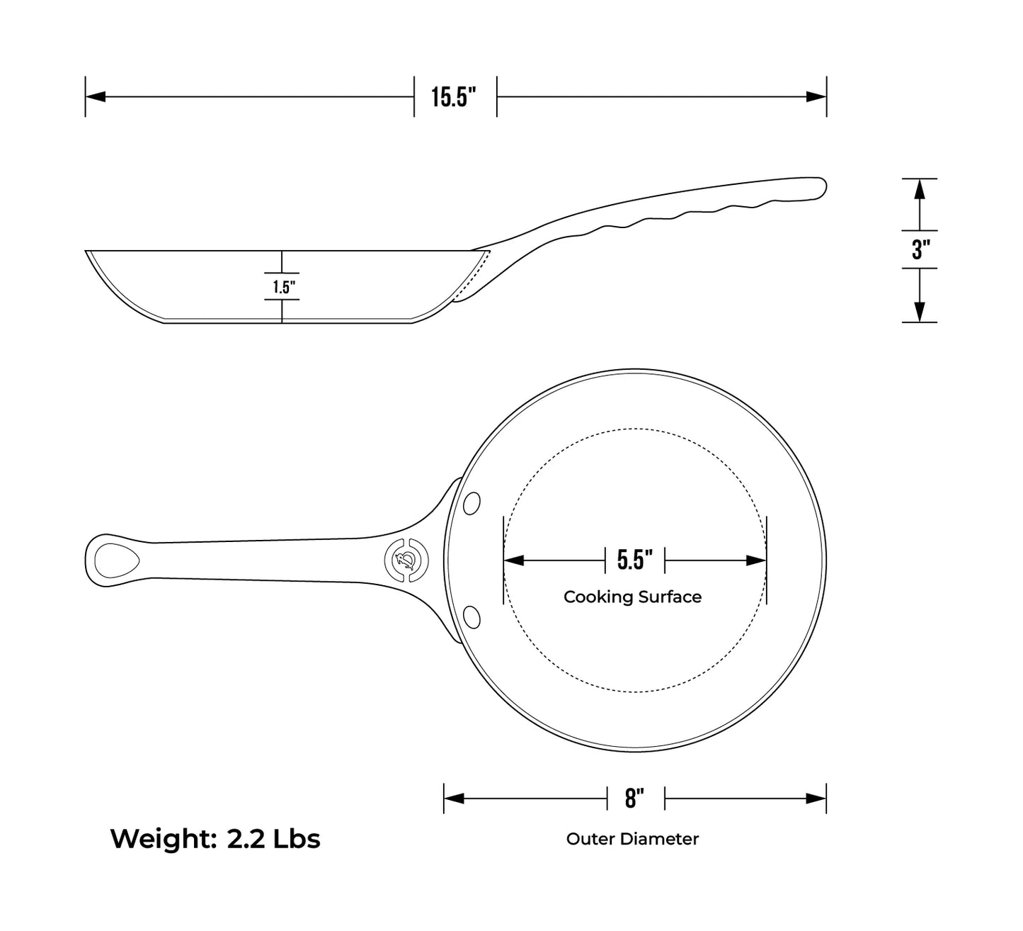 De Buyer Mineral B Pro Carbon Steel Fry Pan- 20 cm, ~8"