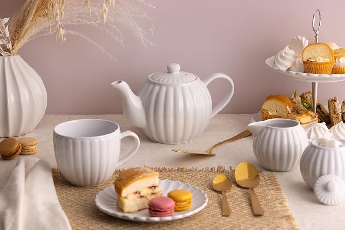 Price & Kensington Luxe 6 Cup Stoneware Teapot White 1100 ml