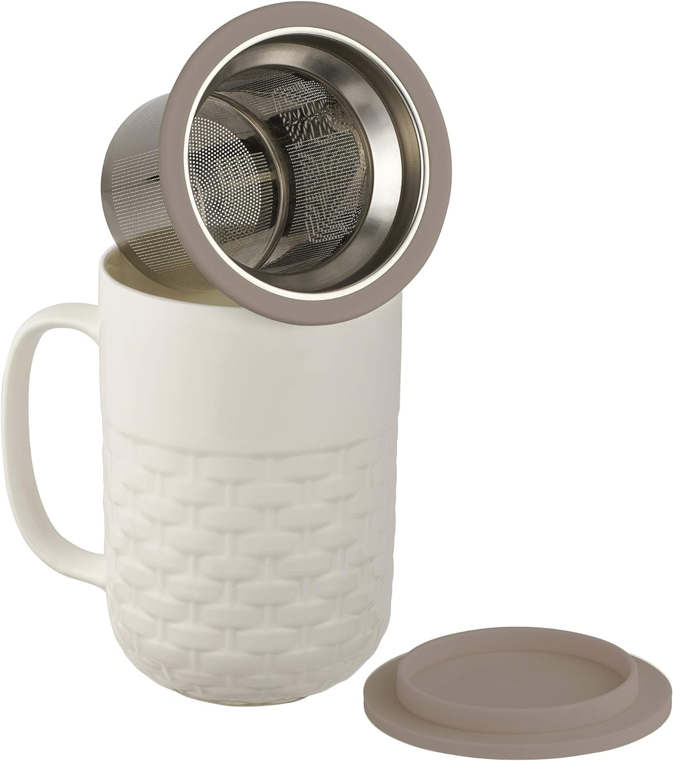 CasaWare Infuser Mug Weave White/Gray