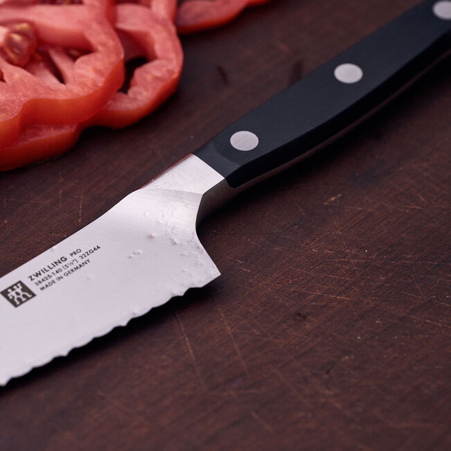 Henckels Pro 5.5-inch Prep Knife, Inverted Serrated Edge