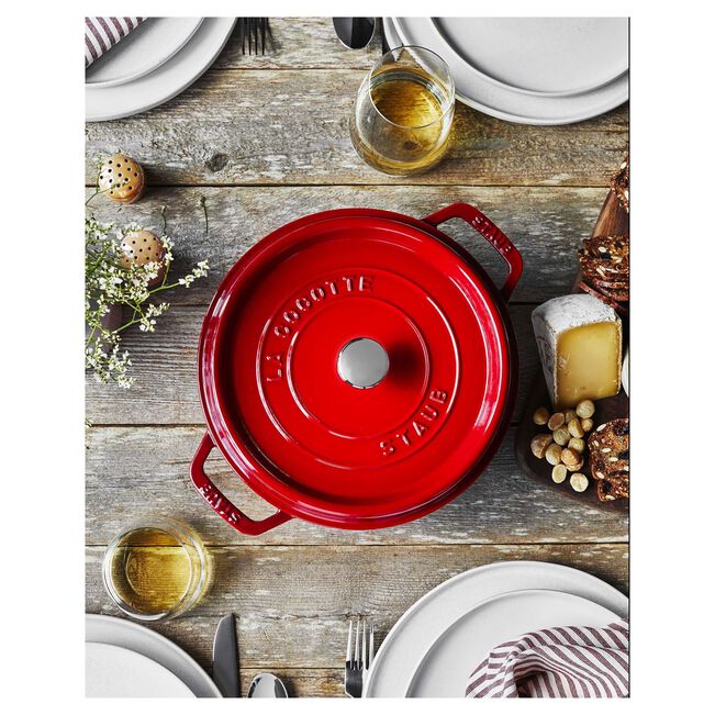 Staub 7 qt, Round, Dutch Oven, Cherry