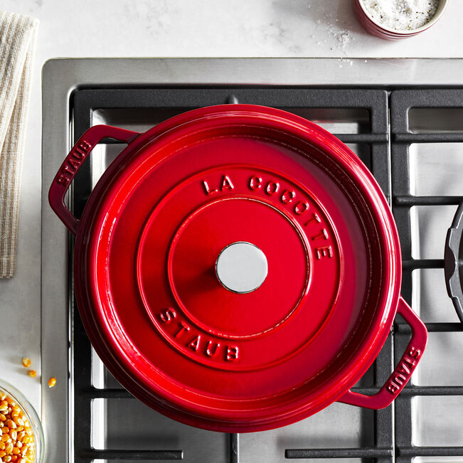 Staub Cast Iron 4 qt, Round, Dutch Oven w/ Cast Iron Lid