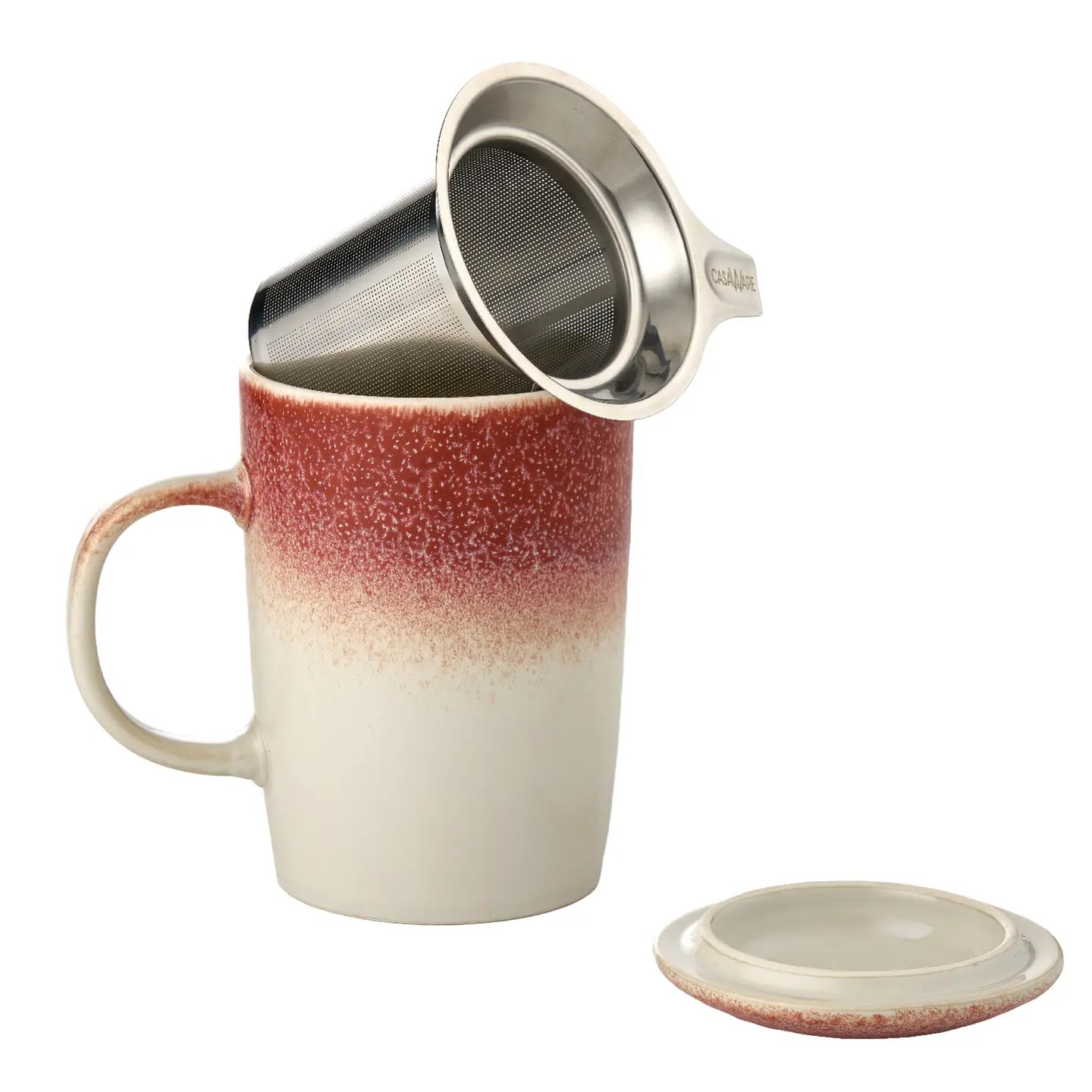 CasaWare 16 oz Tea Infuser Mug - Cloud Series - Pink