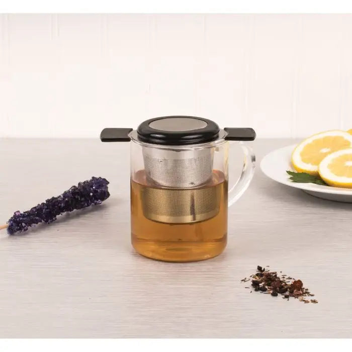Harold Imports - Brew-in-Mug Tea Infuser with Lid & Stainless-Steel Basket