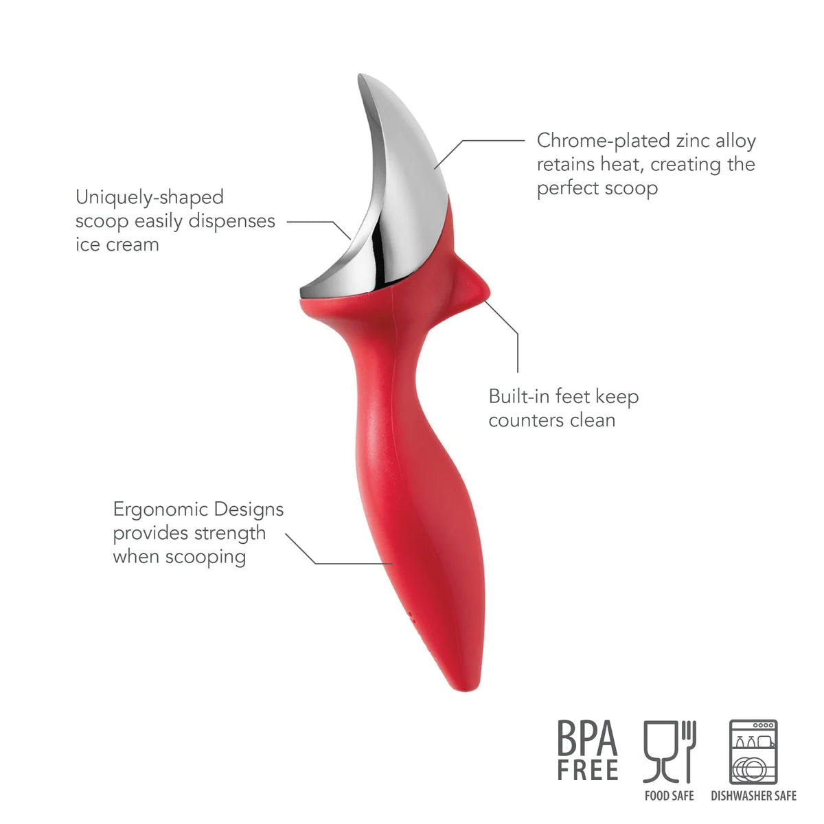 Tovolo Tilt Up Ice Cream Scoop - Candy Apple