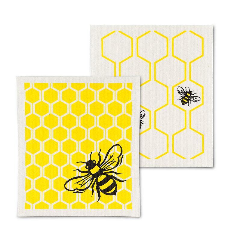 Abbott - Bee & Honeycomb Swedish Dishcloths. Set of 2
