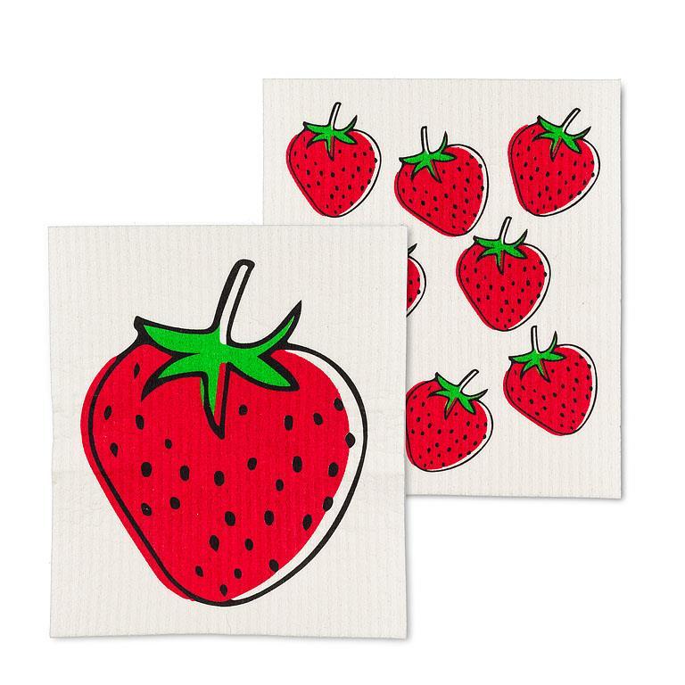 Abbott - Strawberry Swedish Dishcloths. Set of 2