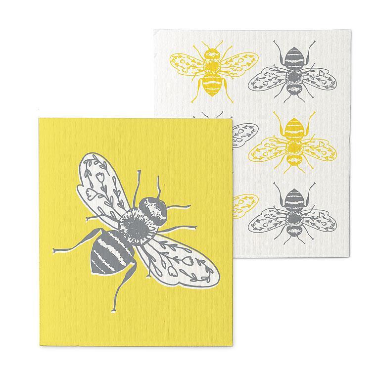 Abbott - Bees Swedish Dishcloths. Set of 2
